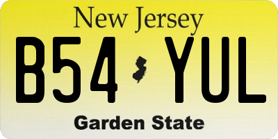 NJ license plate B54YUL