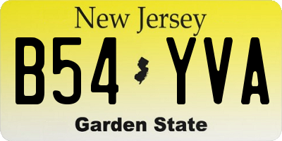 NJ license plate B54YVA