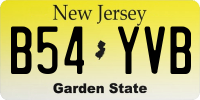 NJ license plate B54YVB