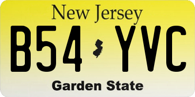 NJ license plate B54YVC