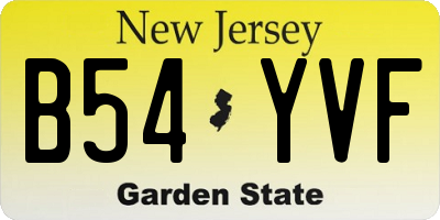 NJ license plate B54YVF