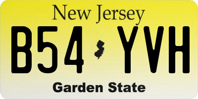 NJ license plate B54YVH