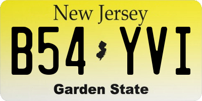 NJ license plate B54YVI