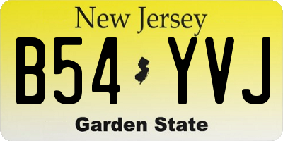 NJ license plate B54YVJ