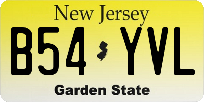 NJ license plate B54YVL