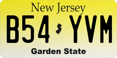 NJ license plate B54YVM