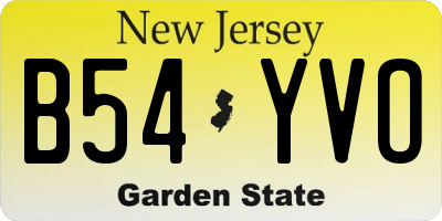 NJ license plate B54YVO
