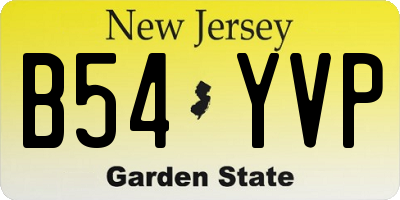 NJ license plate B54YVP