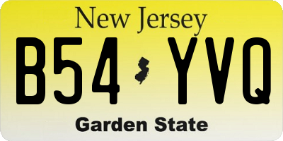 NJ license plate B54YVQ