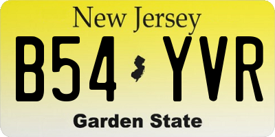 NJ license plate B54YVR