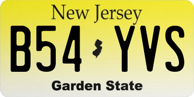 NJ license plate B54YVS