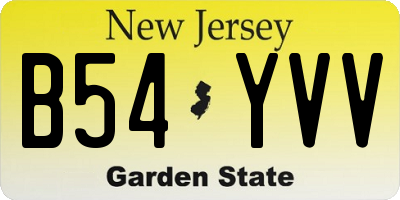 NJ license plate B54YVV