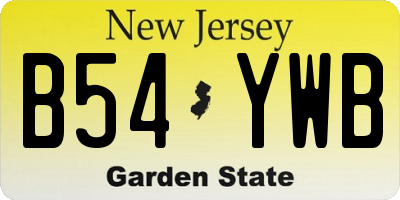NJ license plate B54YWB