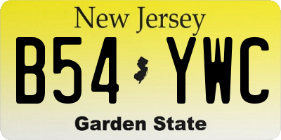 NJ license plate B54YWC