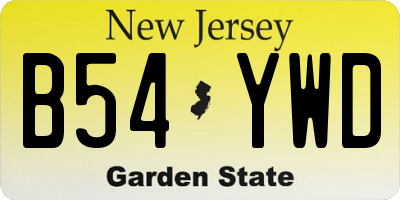 NJ license plate B54YWD