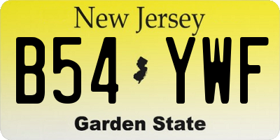 NJ license plate B54YWF