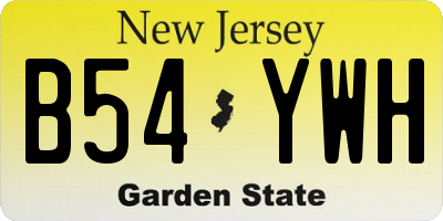 NJ license plate B54YWH