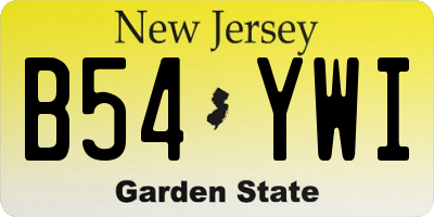 NJ license plate B54YWI