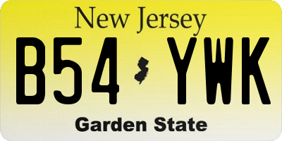 NJ license plate B54YWK