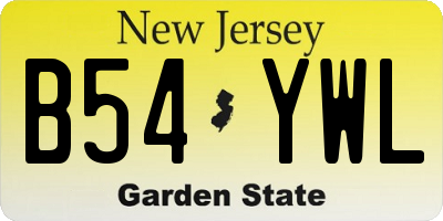 NJ license plate B54YWL