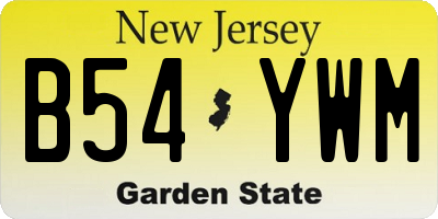 NJ license plate B54YWM