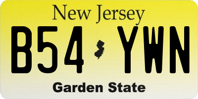 NJ license plate B54YWN