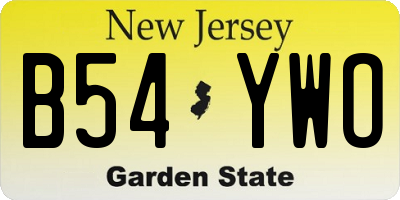 NJ license plate B54YWO