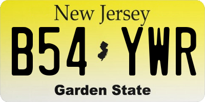 NJ license plate B54YWR
