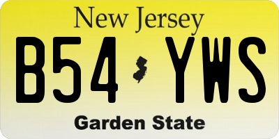 NJ license plate B54YWS