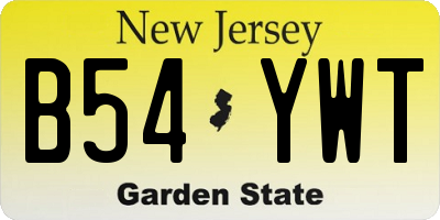 NJ license plate B54YWT