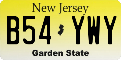 NJ license plate B54YWY