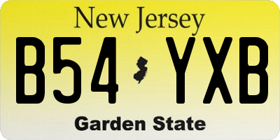NJ license plate B54YXB