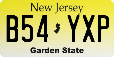 NJ license plate B54YXP