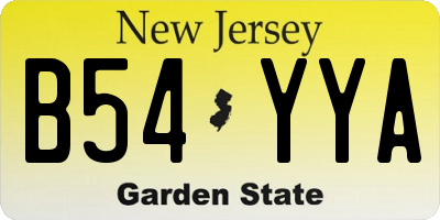 NJ license plate B54YYA