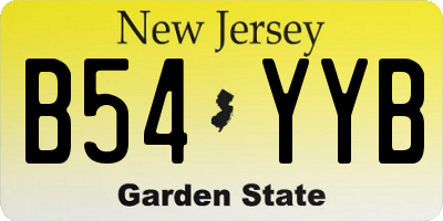 NJ license plate B54YYB