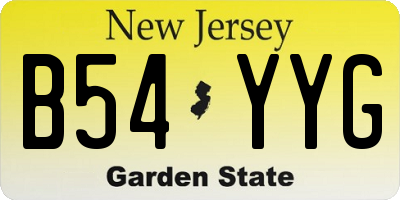 NJ license plate B54YYG