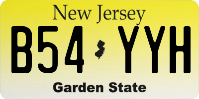 NJ license plate B54YYH