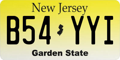 NJ license plate B54YYI