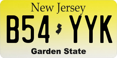 NJ license plate B54YYK