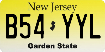 NJ license plate B54YYL
