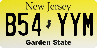 NJ license plate B54YYM