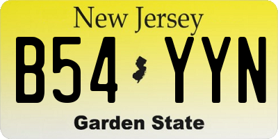 NJ license plate B54YYN