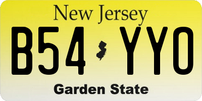 NJ license plate B54YYO