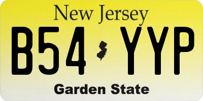 NJ license plate B54YYP