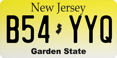NJ license plate B54YYQ