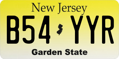 NJ license plate B54YYR
