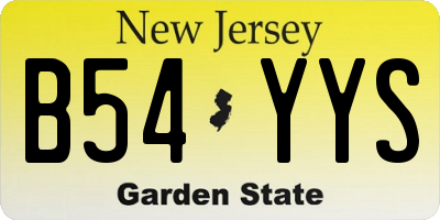 NJ license plate B54YYS