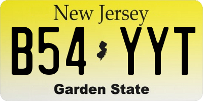 NJ license plate B54YYT