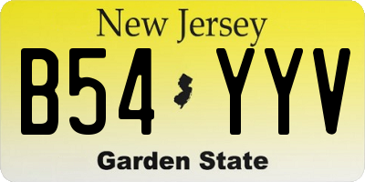 NJ license plate B54YYV