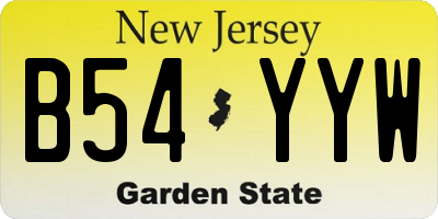 NJ license plate B54YYW